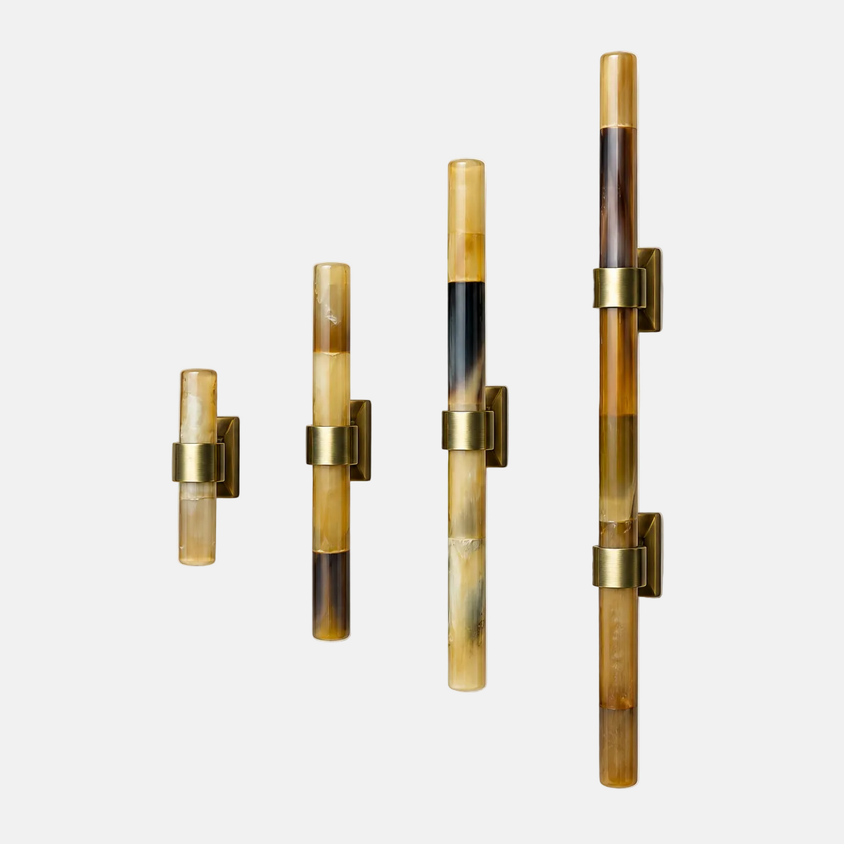 Multi Color Horn Handles Aged Brass