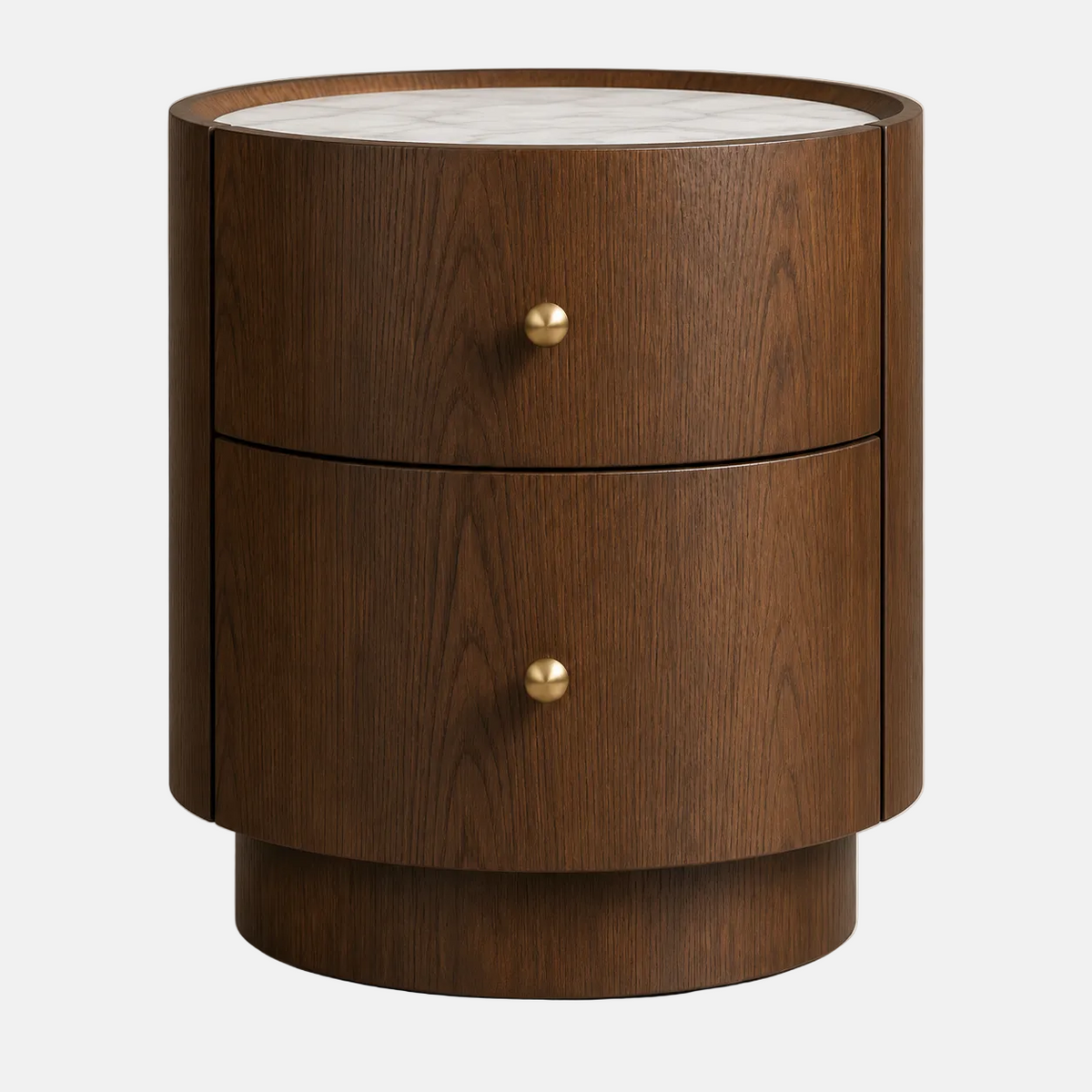 Nightstand Dark Wood, Round