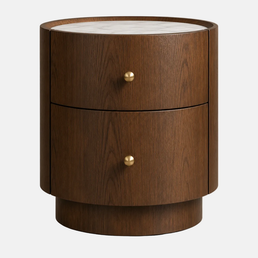 Nightstand Dark Wood, Round